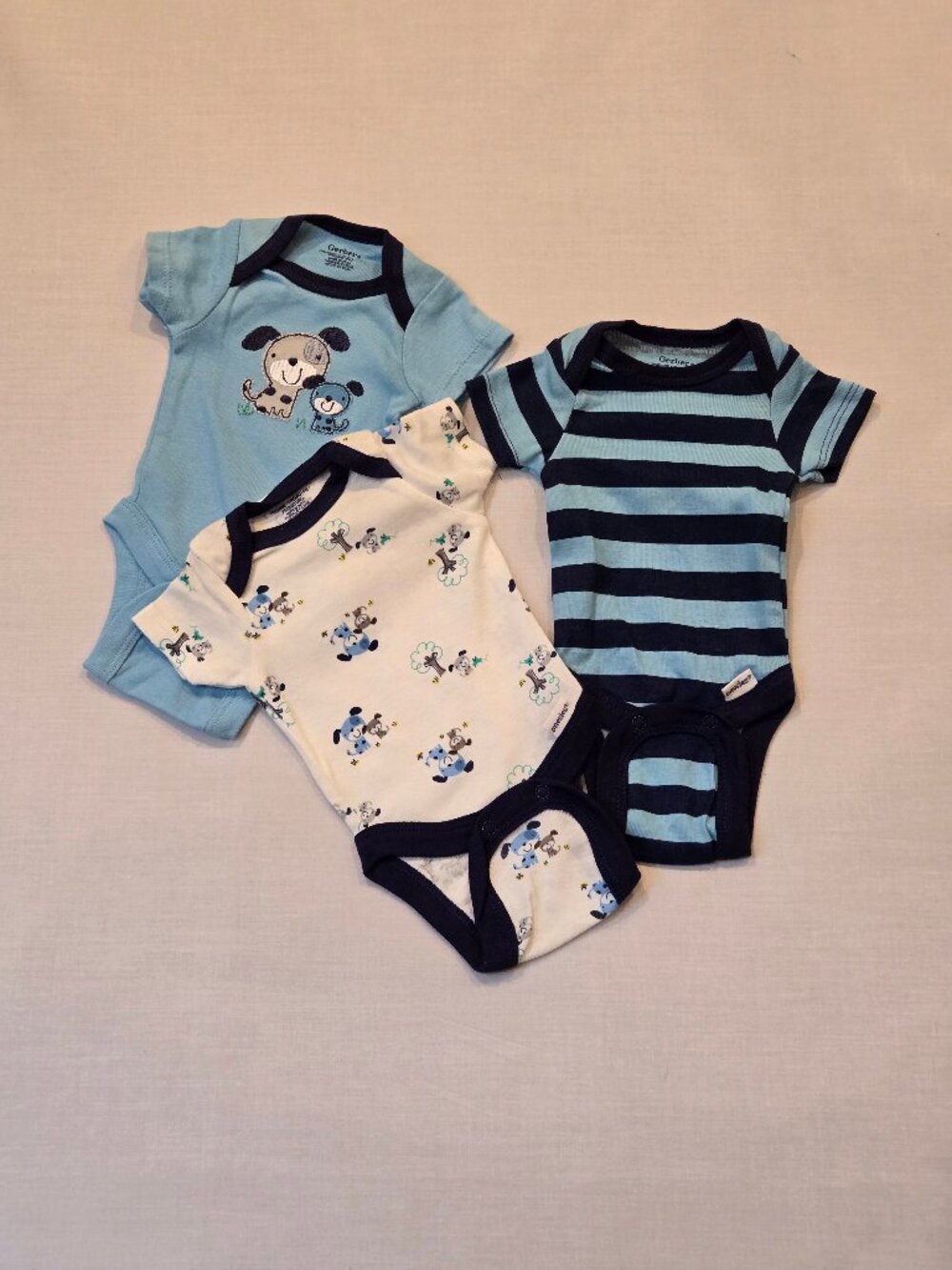 Gerber Baby Boy 3 Pack Short Sleeve Bodysuits Size Confirm